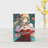 Seien Sie meine Valentine im Manga Style 33893 Karte (Gelbe Blume)