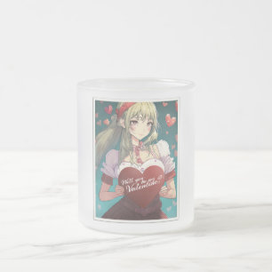 Seien Sie meine Valentine im Manga Style 33893 Mattglastasse