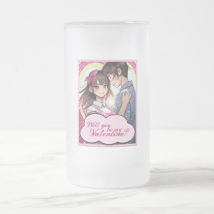 Seien Sie meine Valentine im Manga Style 58477 Mattglas Bierglas