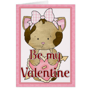 Seien Sie meine Valentine Kitty Cat Grußkarte d1