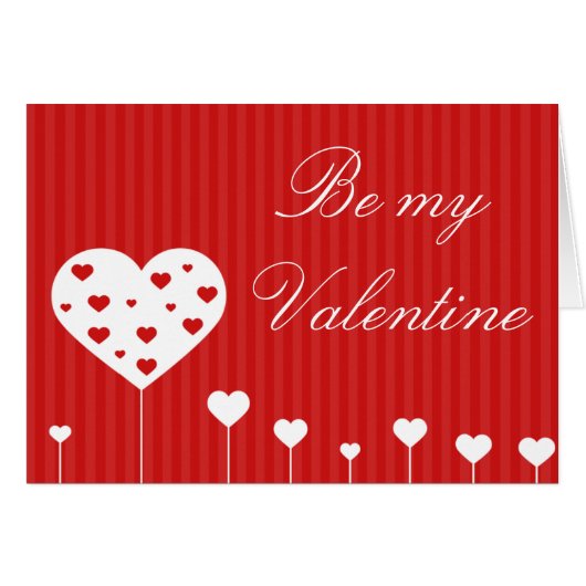 Seien Sie meine Valentine lieblich Red White Heart (Vorderseite (Horizontal))