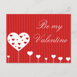 Seien Sie meine Valentine lieblich Red White Heart Feiertagspostkarte
