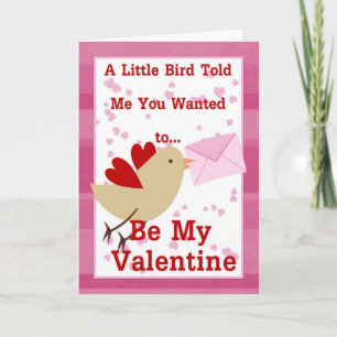 Seien Sie meine Valentine Little Birdie Greeting C Feiertagskarte