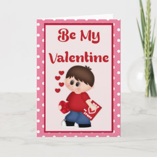 Seien Sie meine Valentine Little Boy Themed Grußka Feiertagskarte