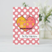 Seien Sie meine Valentine Love Birds Flat Valentin Dankeskarte (Stehend Vorderseite)
