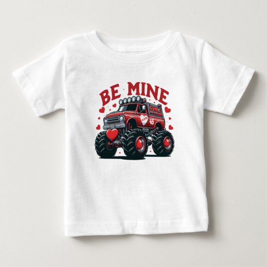 Seien Sie meine Valentine Monster Truck Kids, Baby T-shirt (Vorderseite)