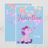 Seien Sie meine Valentine Niedlich Unicorn Valenti Feiertagskarte (Vorne/Hinten)