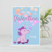 Seien Sie meine Valentine Niedlich Unicorn Valenti Feiertagskarte (Stehend Vorderseite)