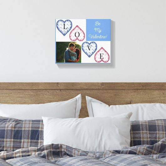 Seien Sie meine Valentine Personalisiert Foto Canv Leinwanddruck (Insitu (Schlafzimmer))