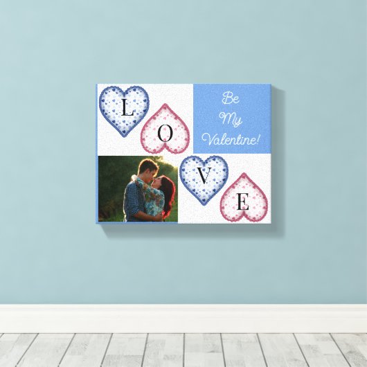 Seien Sie meine Valentine Personalisiert Foto Canv Leinwanddruck (Insitu (Holzboden))