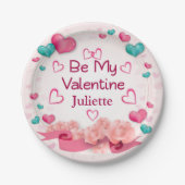 Seien Sie meine Valentine Personalisiert Paper Tel Pappteller (Vorderseite)
