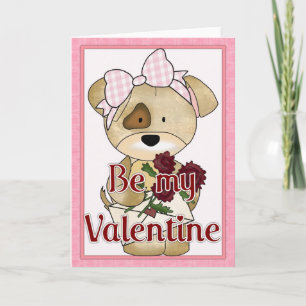 Seien Sie meine Valentine Puppy Dog Grußkarte d1 Feiertagskarte