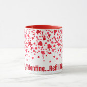 Seien Sie meine Valentine Red Confetti Hearts Tasse (Zentrum)