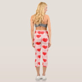 Seien Sie meine Valentine Red heart Note Notebook Capri Leggings (Rückseite)
