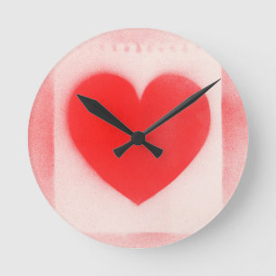 Seien Sie meine Valentine Red heart Note Notebook  Runde Wanduhr