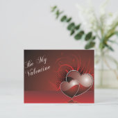Seien Sie meine Valentine Red Valentine Postkarte (Stehend Vorderseite)