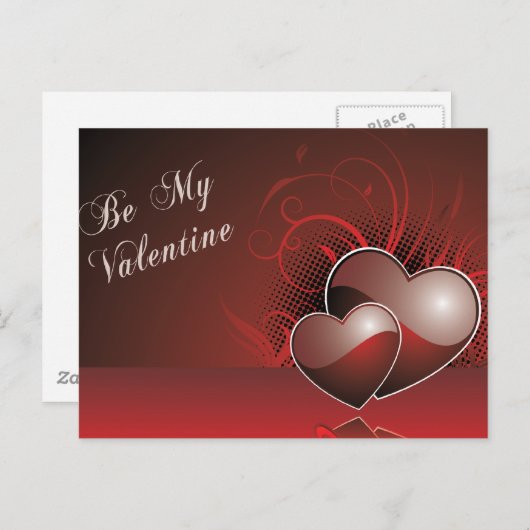 Seien Sie meine Valentine Red Valentine Postkarte (Vorne/Hinten)
