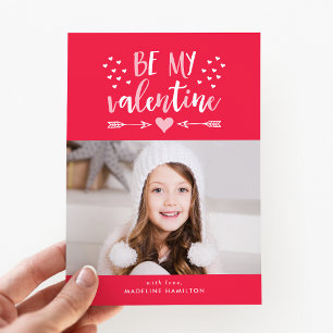 Seien Sie meine Valentine Red Valentine's Day Foto Feiertagskarte