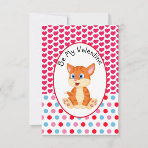 Seien Sie meine Valentine Striped Kitten Child Car RSVP Karte