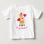Seien Sie meine Valentine-süße Giraffe mit Ballons Baby T-shirt (Vorderseite)