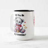 Seien Sie meine Valentine-Tasse Zweifarbige Tasse (Vorderseite Links)