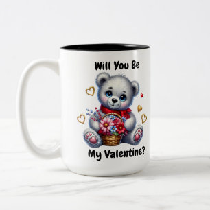 Seien Sie meine Valentine-Tasse Zweifarbige Tasse