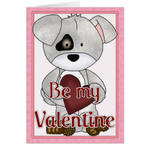 Seien Sie meine Valentine Welpen Hund Grußkarte d2