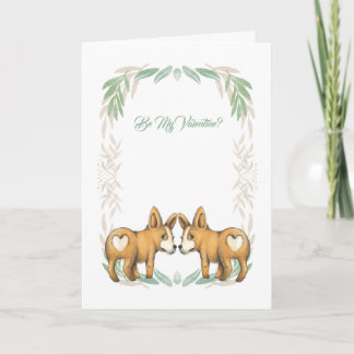 Seien Sie meine Valentine zwei Corgi Hunde mit Her Feiertagskarte