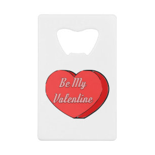 Seien Sie meine Valentinen Herzkadine Zeichnend Geldbeutel Flaschenöffner