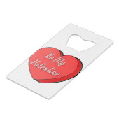 Seien Sie meine Valentinen Herzkadine Zeichnend Geldbeutel Flaschenöffner (Rückseite Schrägansicht)