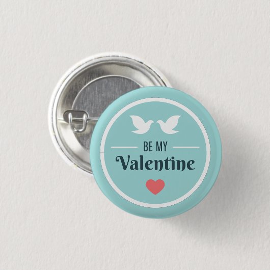 Seien Sie meine Valentinerdohlen Button (Vorne & Hinten)