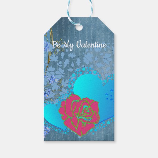 Seien Sie meine Valentinin Romantische Rose, die H Geschenkanhänger (Vorderseite)