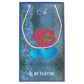 Seien Sie meine Valentinin Romantische Rose, die H Kleine Geschenktüte (Rückseite)