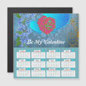 Seien Sie meine Valentinin Romantische Rose, die H Magnetkarte (Vorne/Hinten)