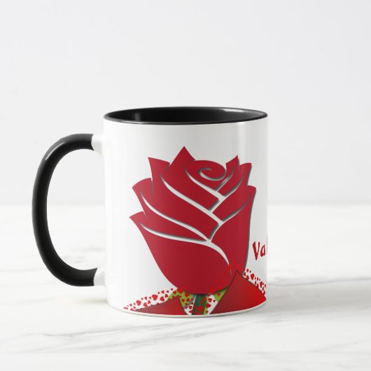 Seien Sie meine Valentinische Rote Rose Romantisch Tasse (Links)