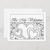 Seien Sie meine Valentinlinie und Zeichnete Sie Po Postkarte (Vorne/Hinten)