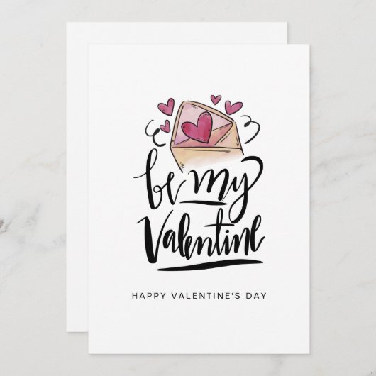 Seien Sie meine Valentinstag-Karte Einladung (Vorne/Hinten)