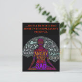 Seien Sie mit Ihren Gefühlen Postkarte (Stehend Vorderseite)