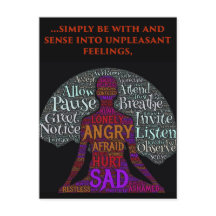 Seien Sie mit Ihren Gefühlen Postkarte