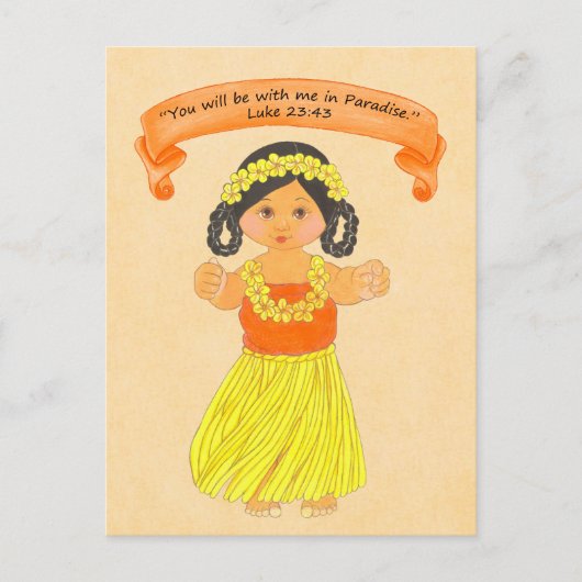 Seien Sie mit mir im Paradies~Scripture~print Postkarte (Vorderseite)