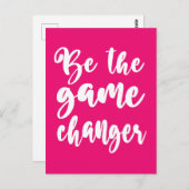 Seien Sie Motivierend Zitat in Rosa Postkarte (Vorne/Hinten)