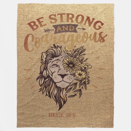 Seien Sie mutig, Christliche Bibel Verse Lion Fleecedecke (Vorderseite)