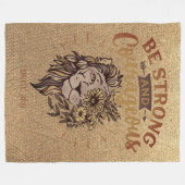 Seien Sie mutig, Christliche Bibel Verse Lion Fleecedecke (Vorderseite (Horizontal))