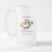 Seien Sie mutig! Färben Sie außerhalb der Linien Mattglas Bierglas (Links)