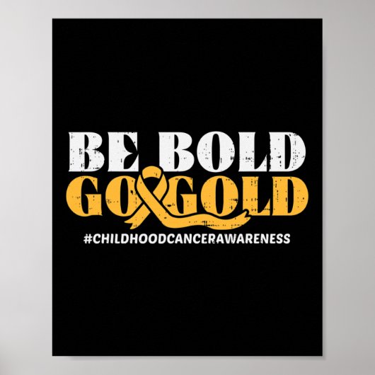 Seien Sie mutig Gold Kinder Krebs Bewusstsein Männ Poster (Vorne)