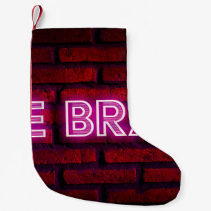 Seien Sie mutig inspirierende Zitat Neon-Effekt-Te Kleiner Weihnachtsstrumpf