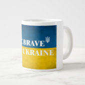 Seien Sie mutig wie die in der Ukraine texturierte Jumbo-Tasse (Vorderseite Rechts)