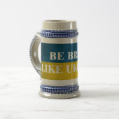 Seien Sie mutig wie ein strukturiertes Zitat aus d Bierglas (Vorderseite Links)