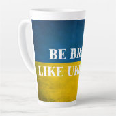 Seien Sie mutig wie ein strukturiertes Zitat aus d Milchtasse (Linke Ecke)