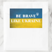 Seien Sie mutig wie ein strukturiertes Zitat aus d Rechteckiger Aufkleber (Tasche)